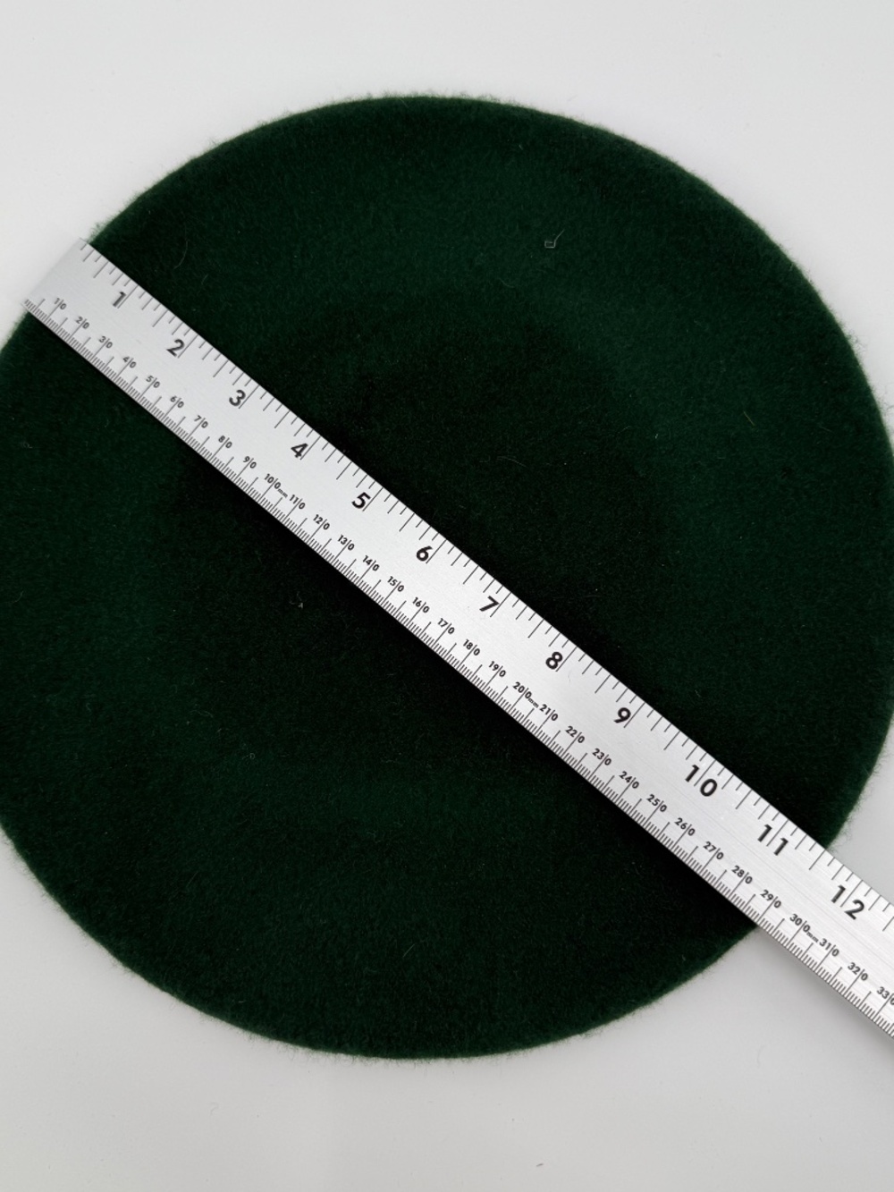 Vintage Forest Green Wool Beret Hat Dark Academia Coquette Minimalist Men Women - Picture 3 of 9
